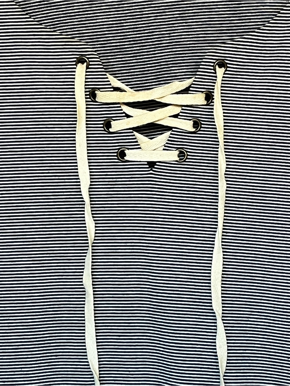 Hem & Thread Boho Striped Lace Up Top Crochet Statement Cuff - Picture 4 of 12